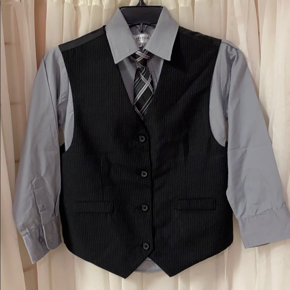 Van Heusen Shirt, Tie & Reversible Vest Sz 8 - Picture 1 of 1
